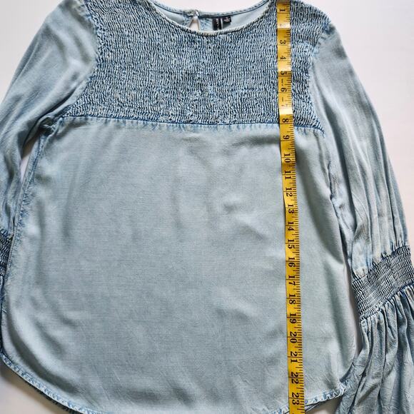 D & Kade Smocked Bodice Bell Sleeved Boho Top Size Small - Picture 7 of 7